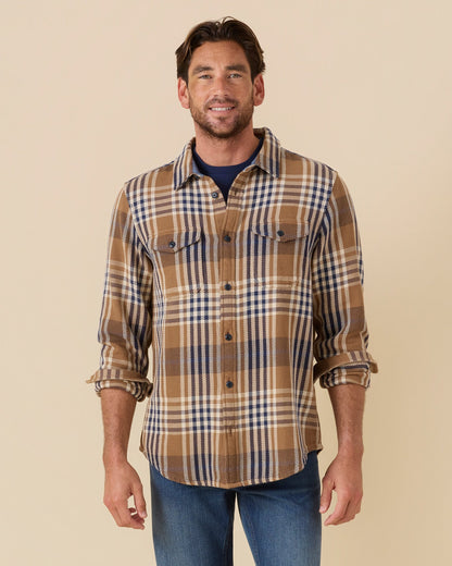 Outerknown Blanket Shirt - Chestnut Apollo Plaid