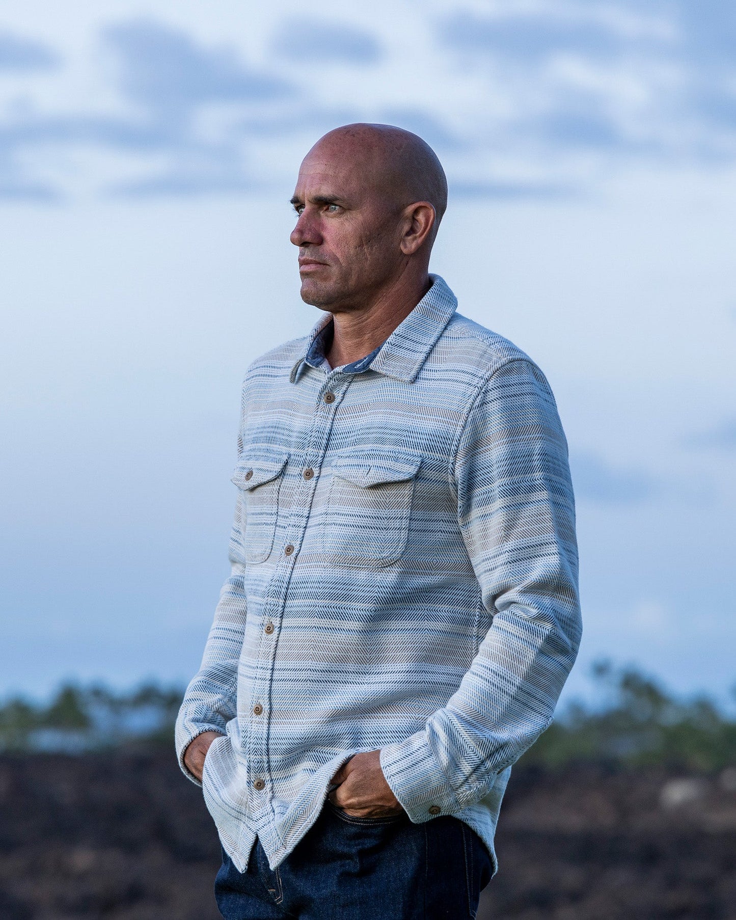 Outerknown Blanket Shirt - Seabreeze Mojave Stripe