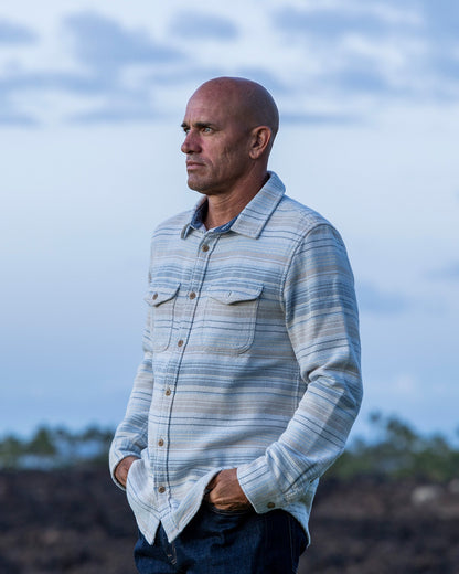 Outerknown Blanket Shirt - Seabreeze Mojave Stripe