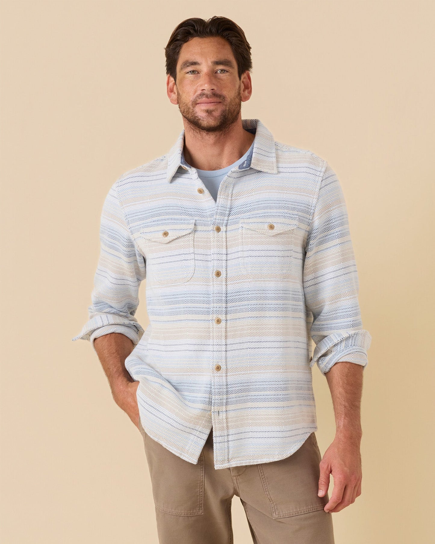 Outerknown Blanket Shirt - Seabreeze Mojave Stripe