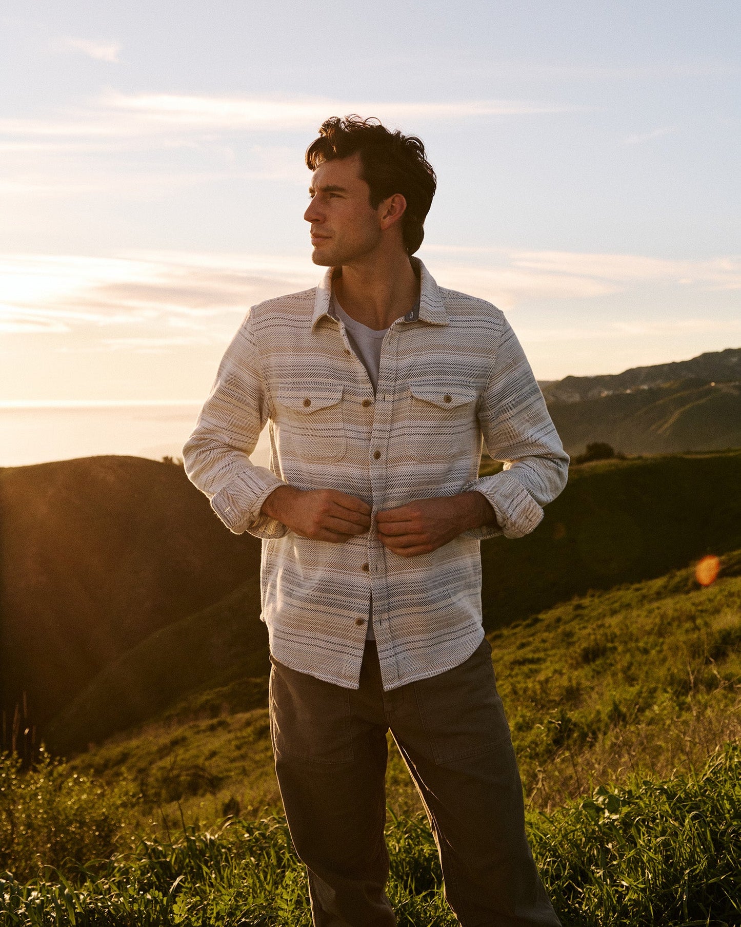 Outerknown Blanket Shirt - Seabreeze Mojave Stripe