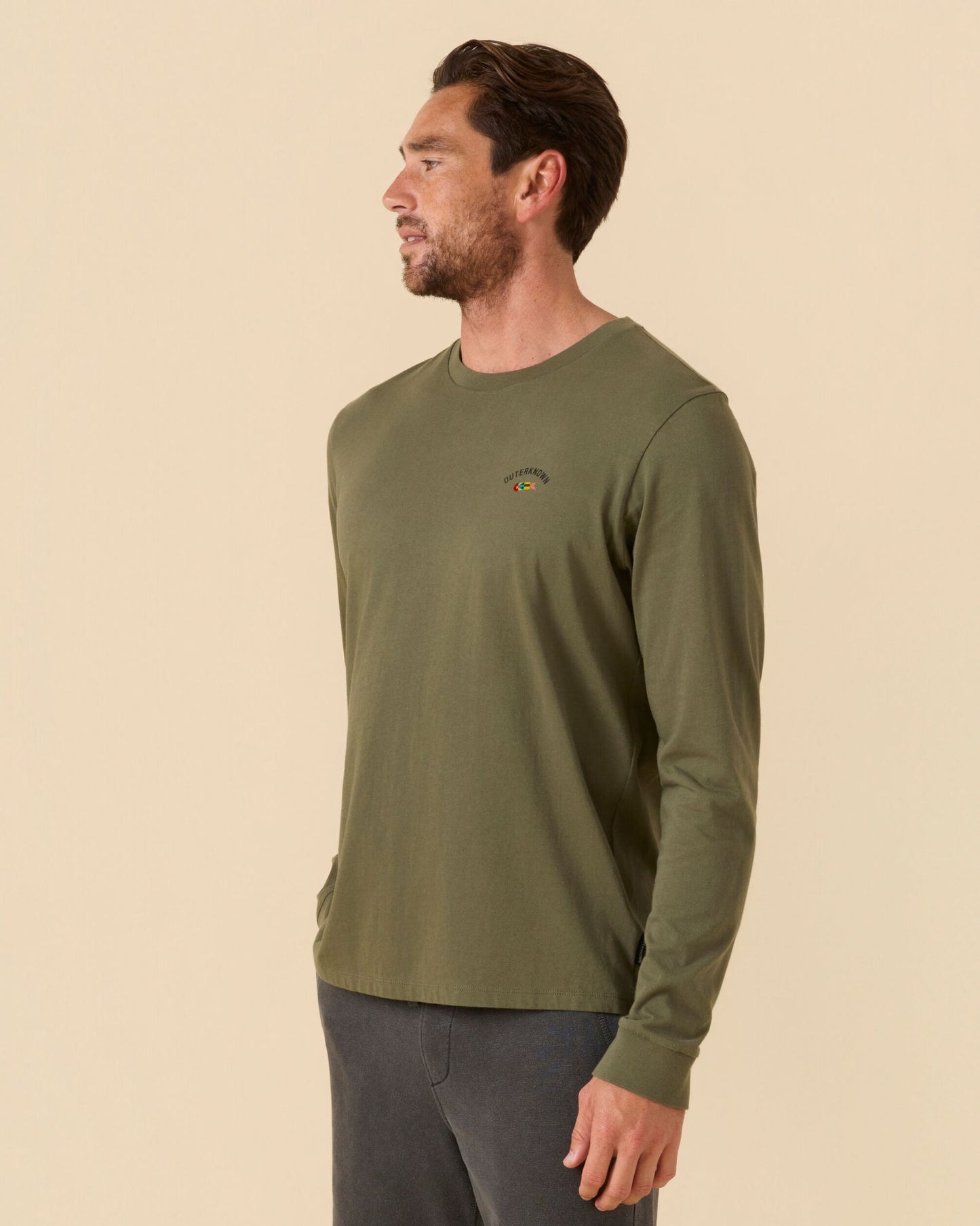 Outerknown Journey Fish Long Sleeve T-Shirt - Olive Night