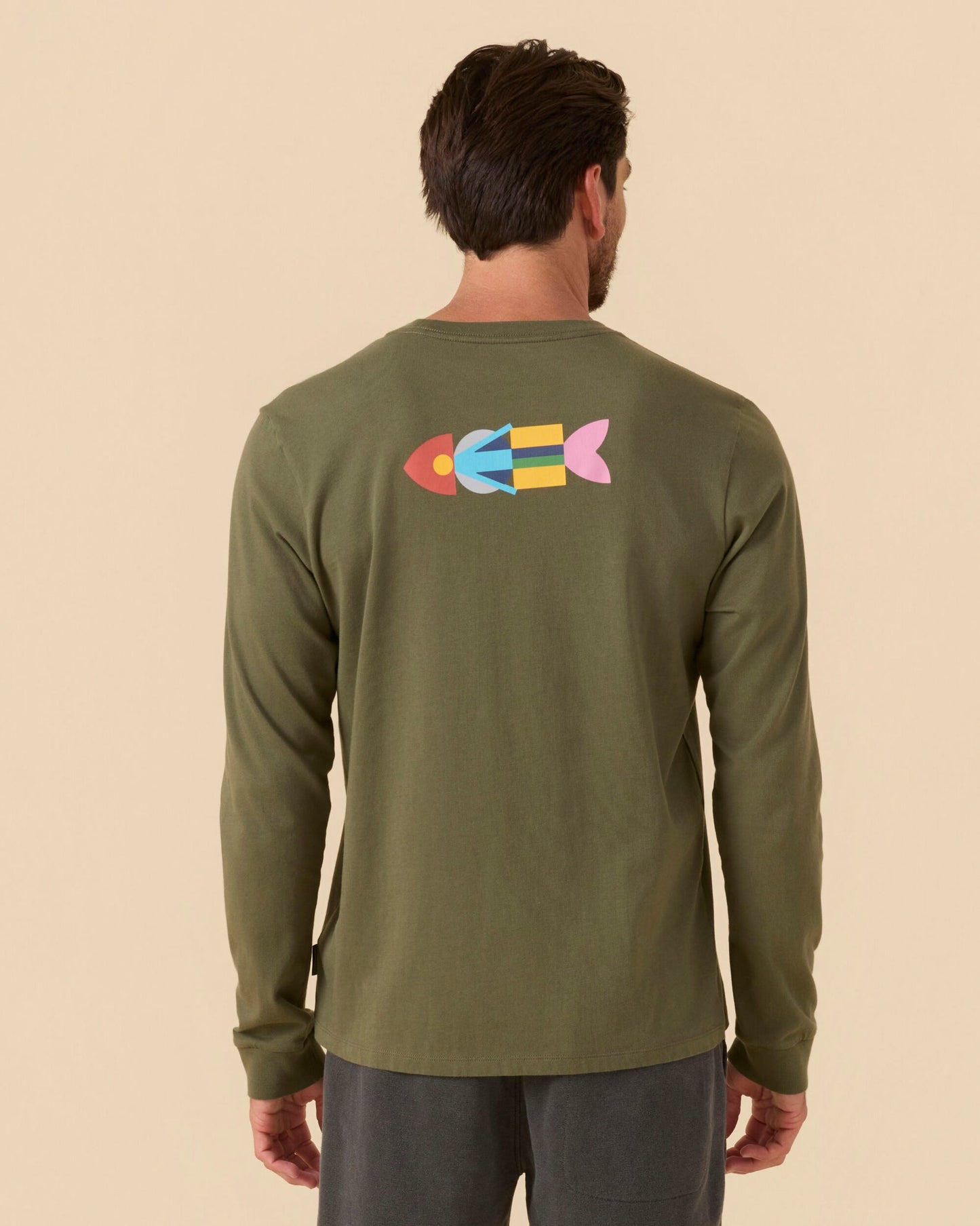 Outerknown Journey Fish Long Sleeve T-Shirt - Olive Night