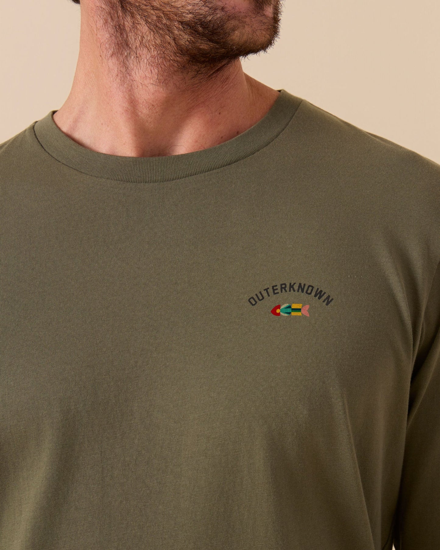 Outerknown Journey Fish Long Sleeve T-Shirt - Olive Night