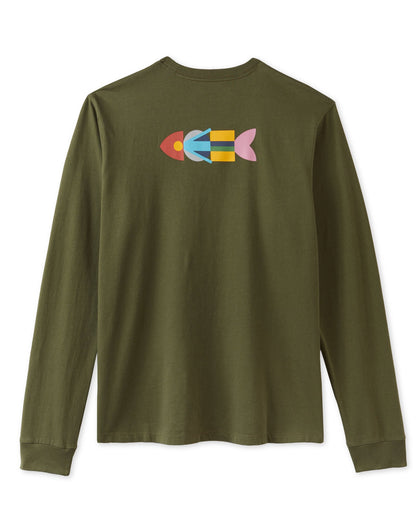 Outerknown Journey Fish Long Sleeve T-Shirt - Olive Night