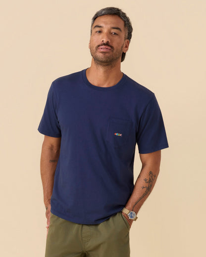 Outerknown Journey Fish Pocket Tee - Marine