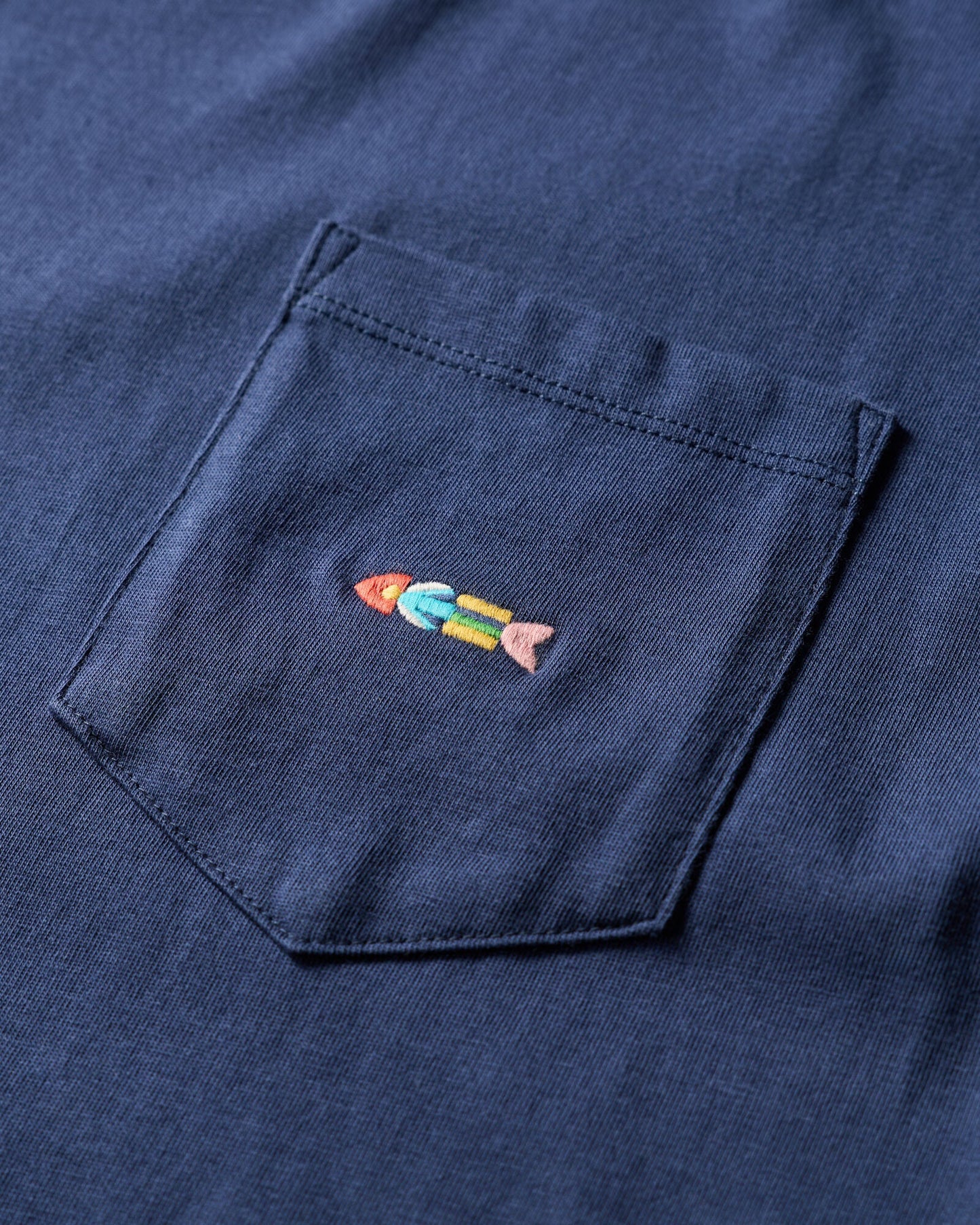 Outerknown Journey Fish Pocket Tee - Marine