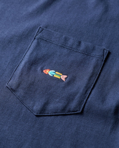 Outerknown Journey Fish Pocket Tee - Marine