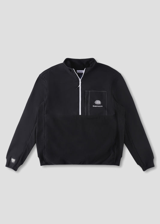 Rivvia Projects 1/2 Zip Polar Fleece - Black/Bone