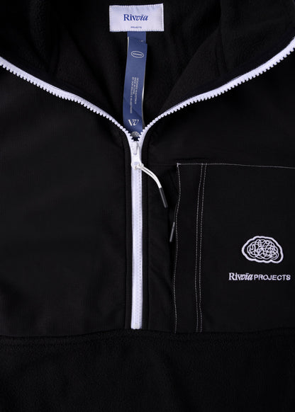 Rivvia Projects 1/2 Zip Polar Fleece - Black/Bone