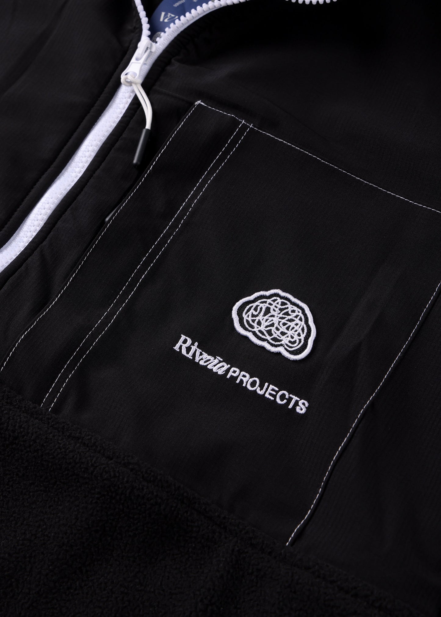 Rivvia Projects 1/2 Zip Polar Fleece - Black/Bone