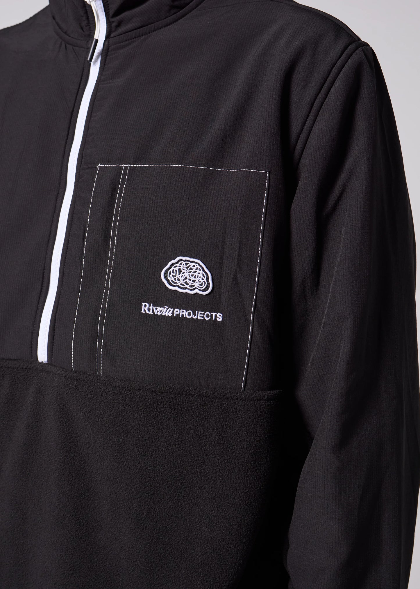 Rivvia Projects 1/2 Zip Polar Fleece - Black/Bone