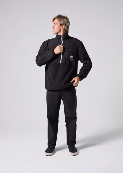 Rivvia Projects 1/2 Zip Polar Fleece - Black/Bone