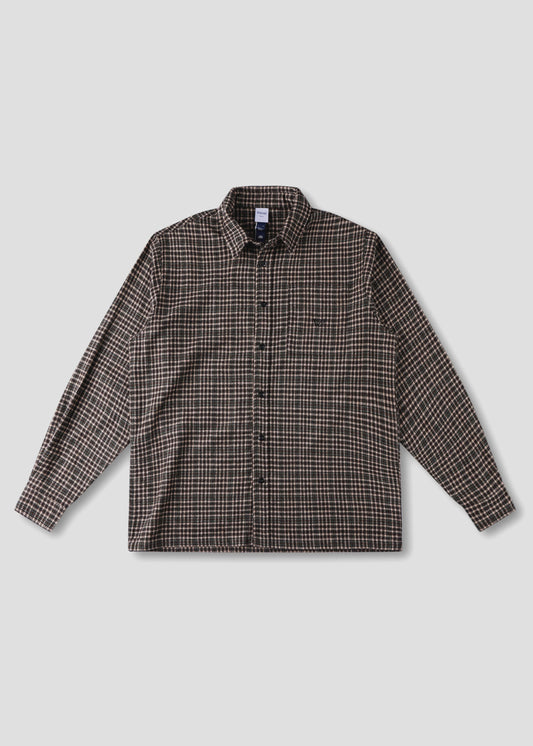 Rivvia Plaid Off Track Shirt - Brown