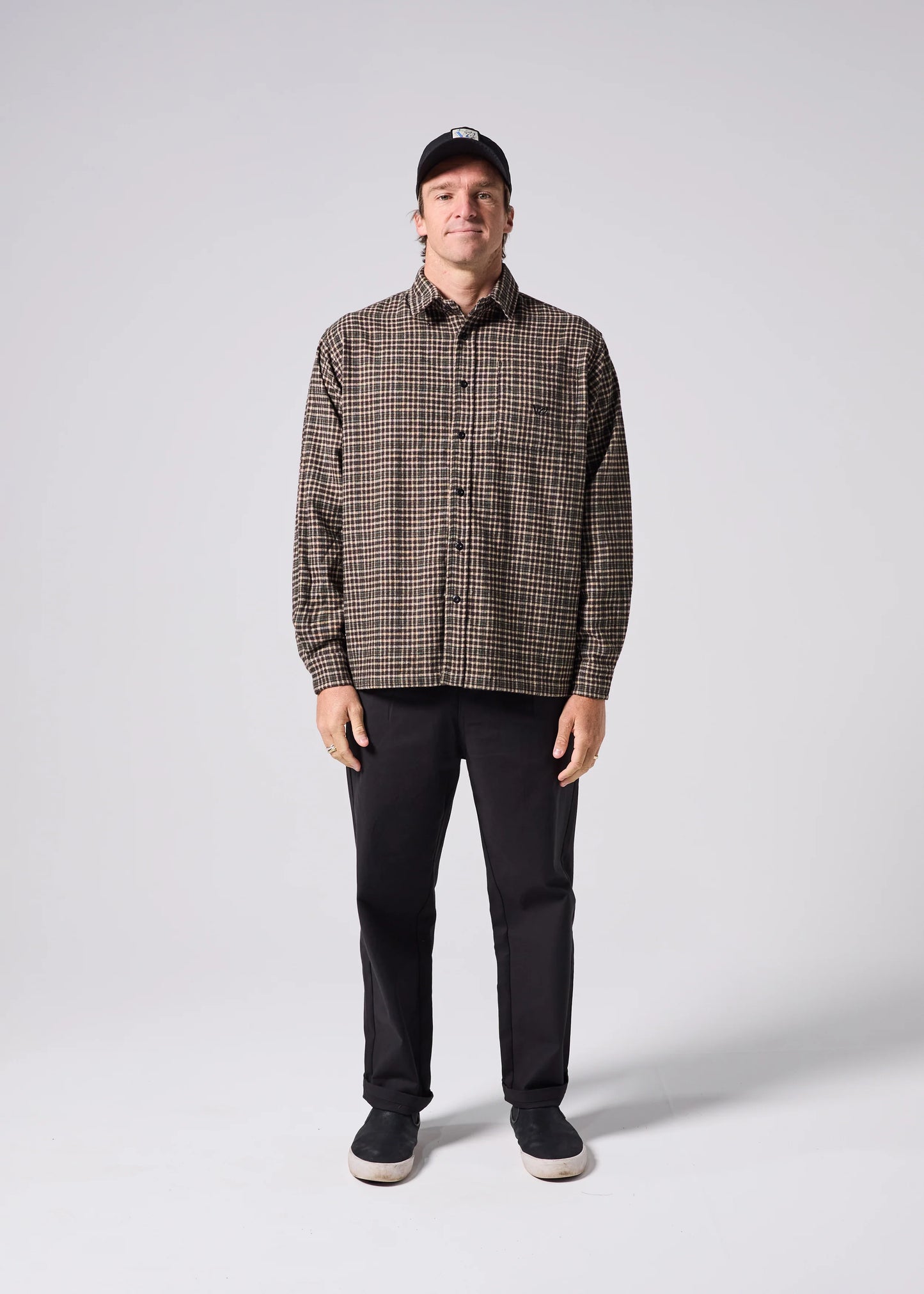 Rivvia Plaid Off Track Shirt - Brown