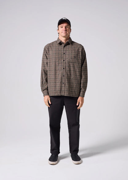 Rivvia Plaid Off Track Shirt - Brown