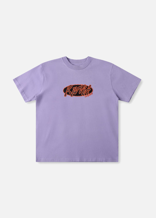 Rivvia Oval Graf Relaxed Fit T-Shirt - Washed Purple