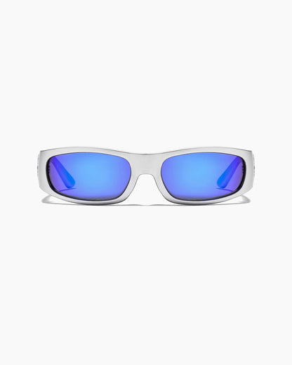 Parasite - Matte Chrome / Blue Reflective Polarised