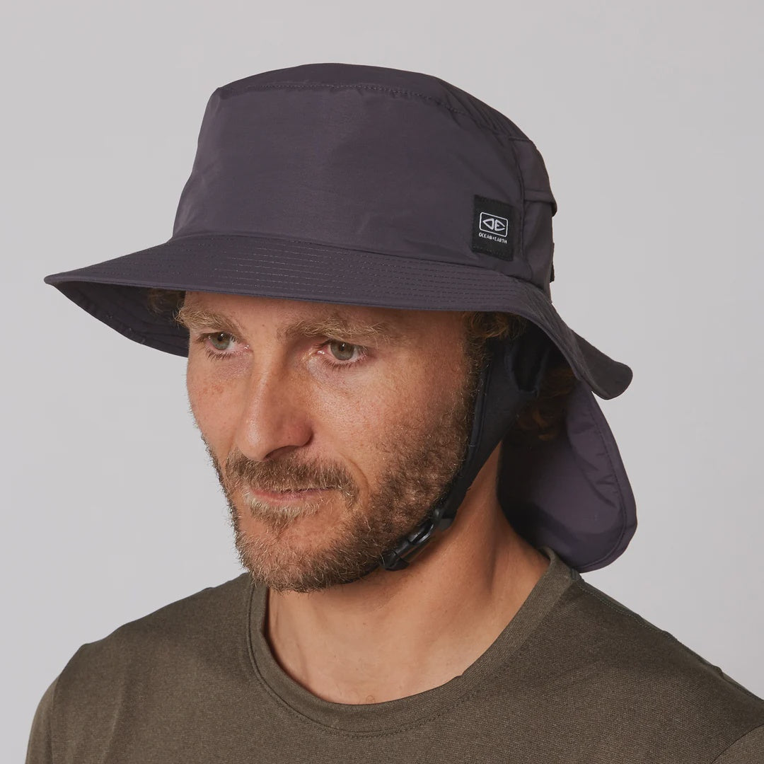 Ocean & Earth Indo Stiff Peak Surf Hat - Charcoal
