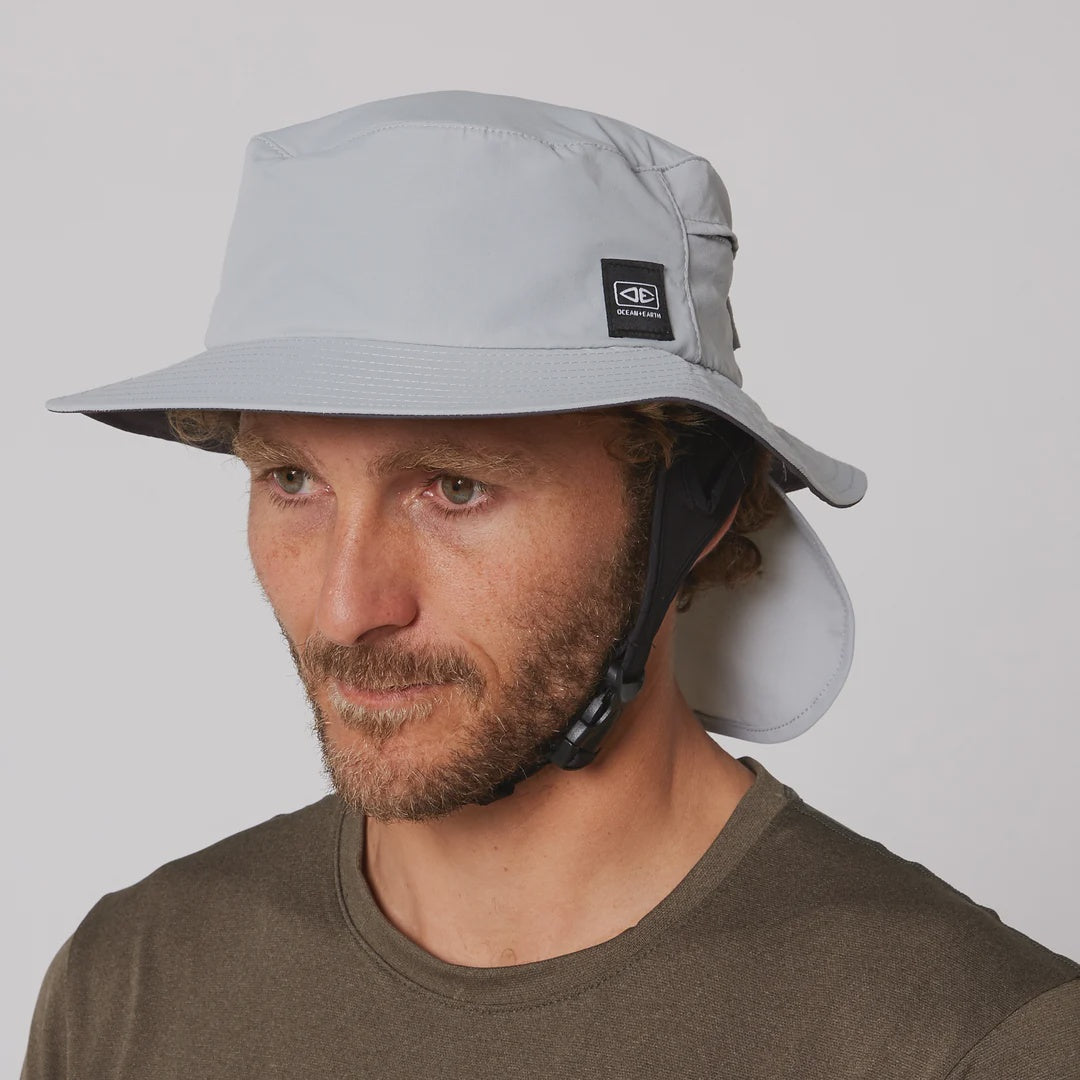 Ocean & Earth Indo Stiff Peak Surf Hat - Grey