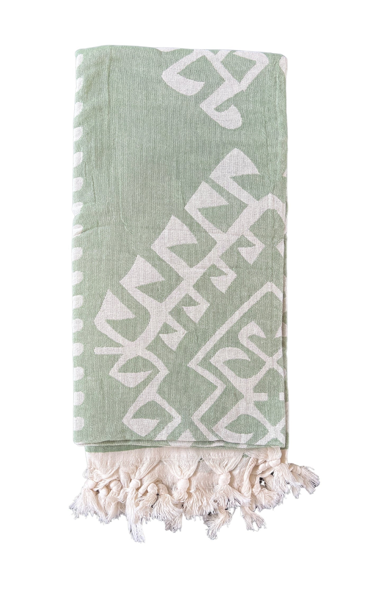 Salty Shadows Green Aztec Turkish Towel