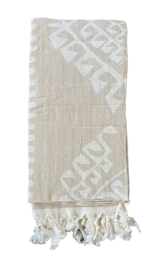 Salty Shadows Sand Aztec Turkish Towel