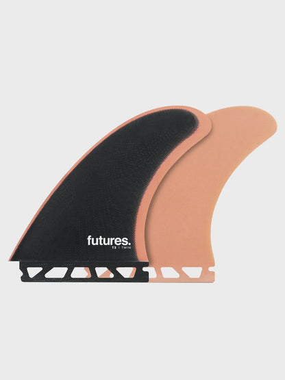 Futures T2 Fibreglass Twin Fin Set - Indigo/Rose
