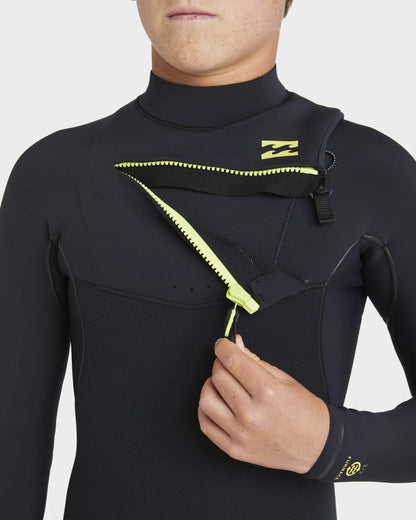 Billabong Boys 3/2mm Furnace Natural Chest Zip Steamer Wetsuit