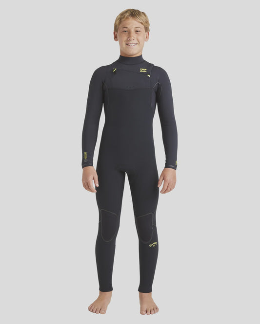 Billabong Boys 3/2mm Furnace Natural Chest Zip Steamer Wetsuit