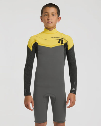 Billabong Boys 2mm Absolute Ultra Long Sleeve Chest Zip Springsuit - Orange