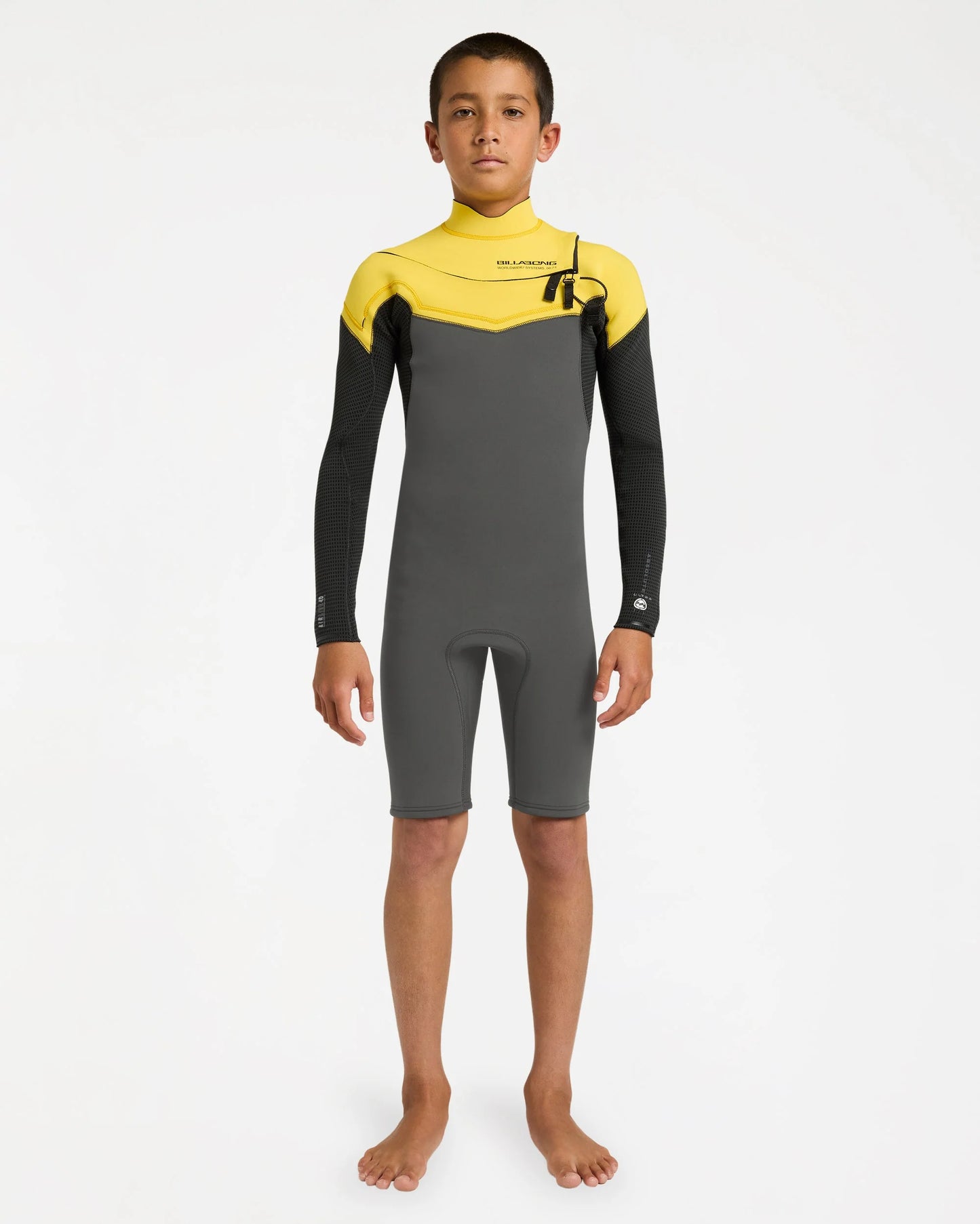 Billabong Boys 2mm Absolute Ultra Long Sleeve Chest Zip Springsuit - Orange