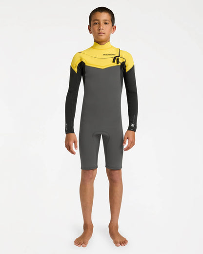 Billabong Boys 2mm Absolute Ultra Long Sleeve Chest Zip Springsuit - Orange