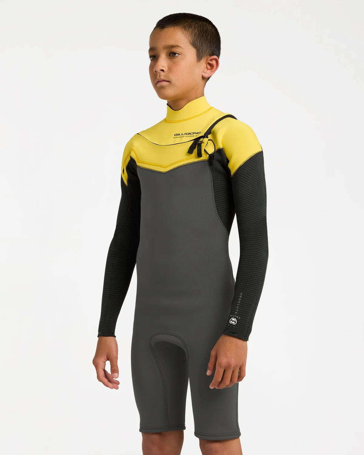 Billabong Boys 2mm Absolute Ultra Long Sleeve Chest Zip Springsuit - Orange