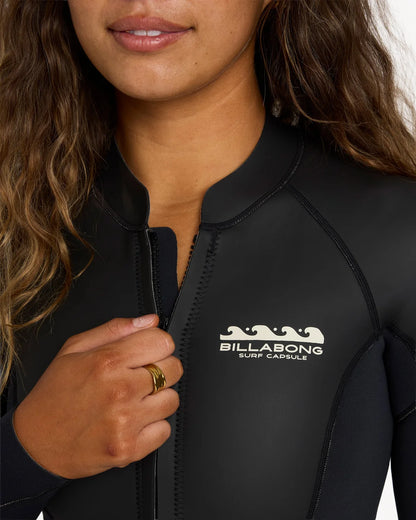Billabong Womens 2mm Salty Dayz Long Sleeve Springsuit - Glideskin Black