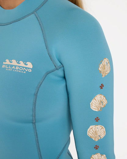 Billabong Womens 2mm Spring Fever Long Sleeve Springsuit - Surf Blue