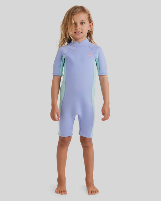 Billabong Girls 2mm Foil Back Zip Springsuit - Cosmic Blue