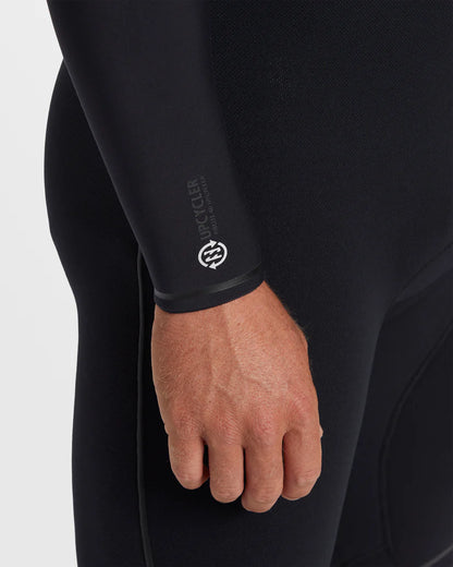 Mens 3/2mm Furnace Natural Chest Zip Steamer Wetsuit - Black