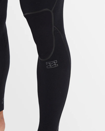 Mens 3/2mm Furnace Natural Chest Zip Steamer Wetsuit - Black