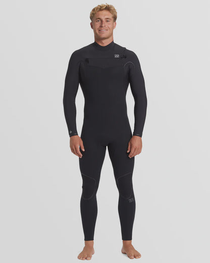 Mens 4/3mm Furnace Natural Chest Zip Steamer Wetsuit - Black
