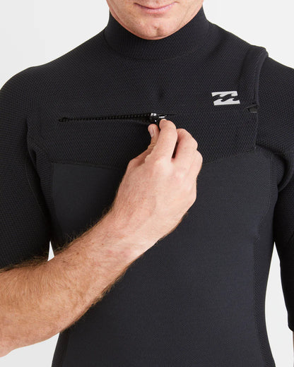 Men's 2mm Revo Natural Chest Zip Short Sleeve Fullsuit Wetsuit - Black