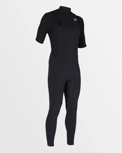 Men's 2mm Revo Natural Chest Zip Short Sleeve Fullsuit Wetsuit - Black