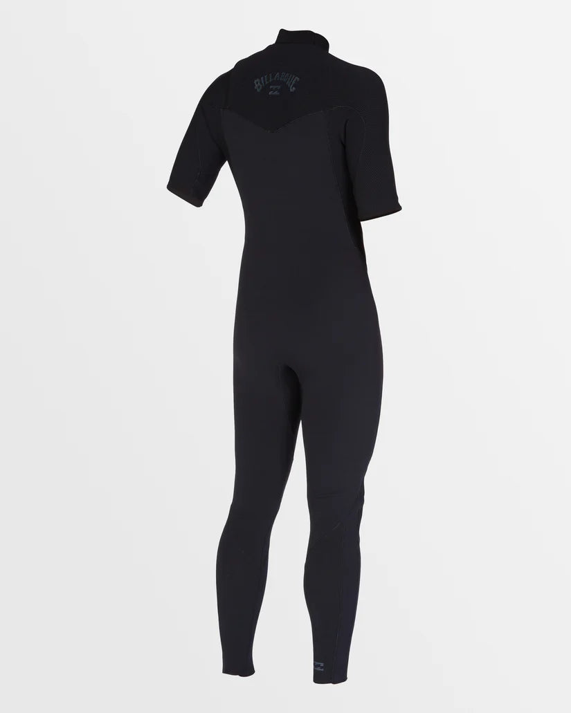Men's 2mm Revo Natural Chest Zip Short Sleeve Fullsuit Wetsuit - Black