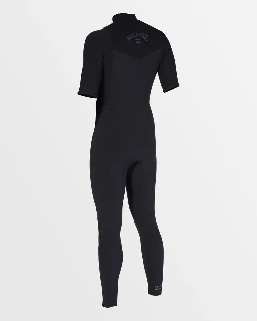 Men's 2mm Revo Natural Chest Zip Short Sleeve Fullsuit Wetsuit - Black