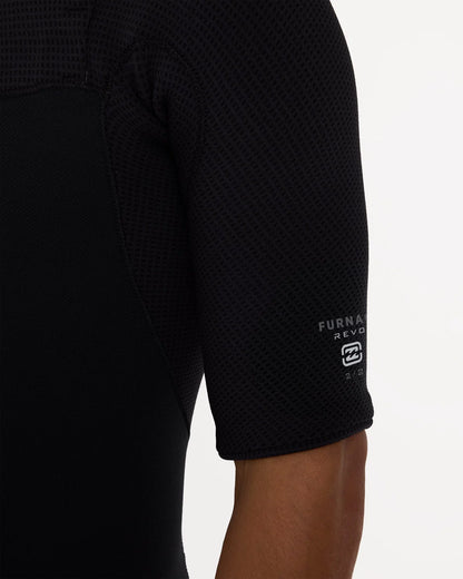 Billabong Mens 2mm Furnace Revo Chest Zip Short Sleeve Steamer Wetsuit