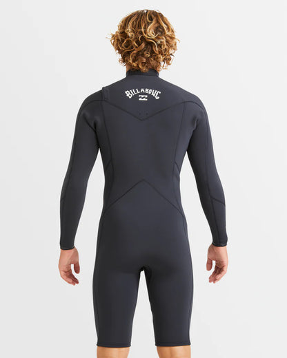 Men's 2mm Absolute Natural Chest Zip Long Sleeve Springsuit - Black