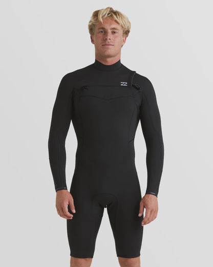 Billabong Mens Revolution Natural Chest Zip Long Sleeve Springsuit - Black