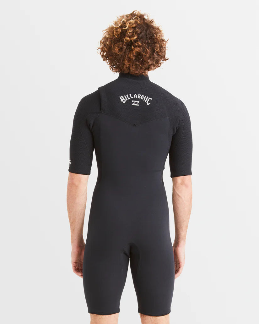 Mens 2/2mm Revo Natural Chest Zip Springsuit - Black