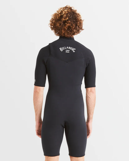 Mens 2/2mm Revo Natural Chest Zip Springsuit - Black