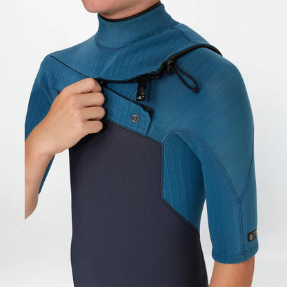 O'neill Boys HyperFreak Chest Zip Short Sleeve Spring - Blue Haze