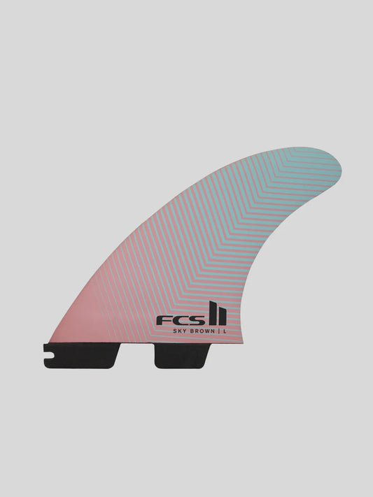 FCS II Sky Brown PC Tri Fin Set - Teal/Pink